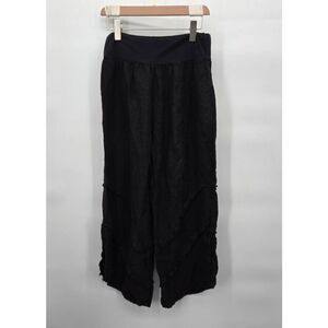 Made in Italy Women's Pants Cotton Size L/XL Lagenlook Pull-On Artsy Art to Wear